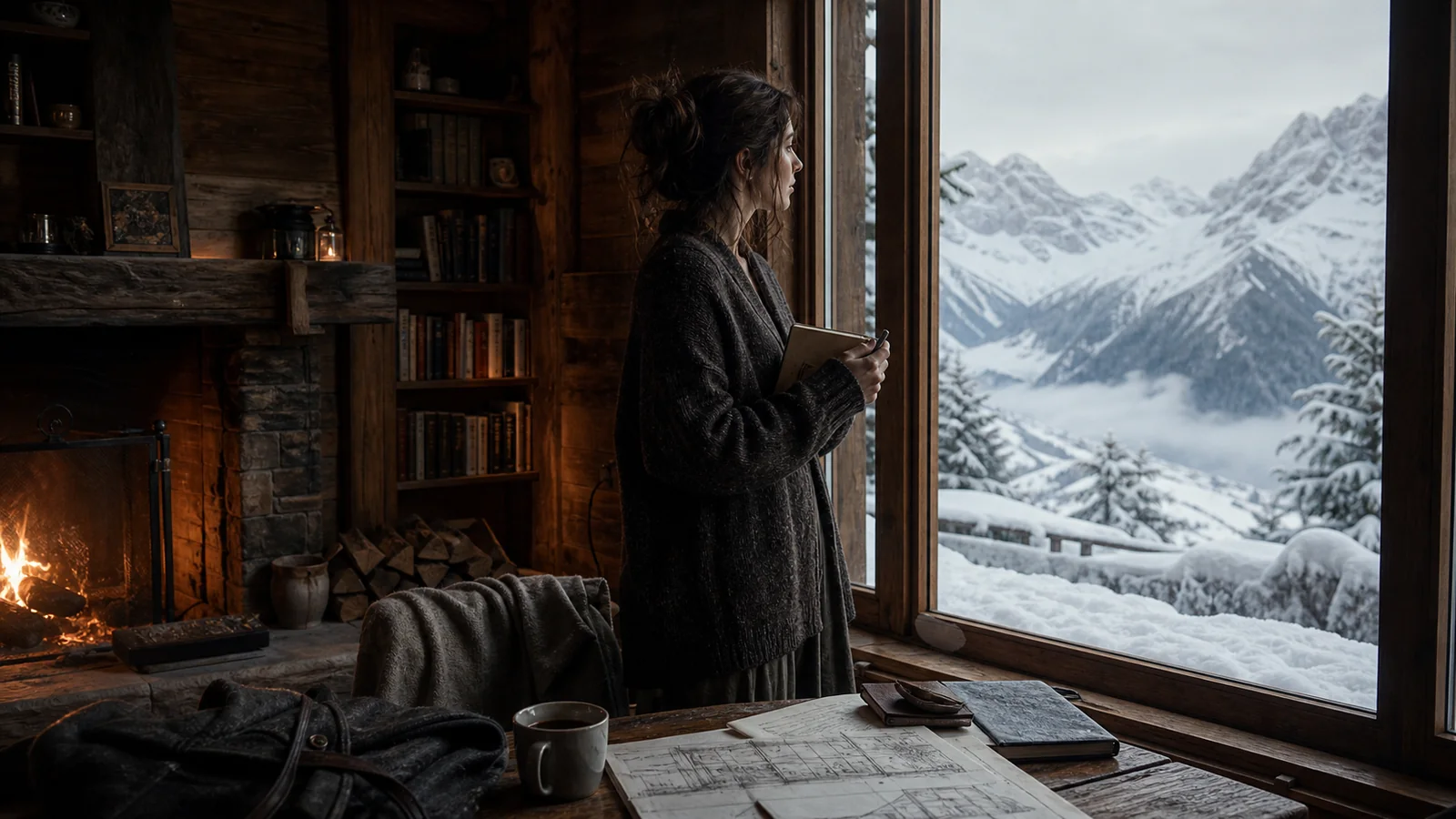 Besneeuwde bergen in Zwitserland, het element lucht